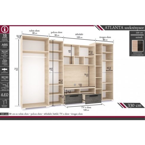Atlanta szekrénysor